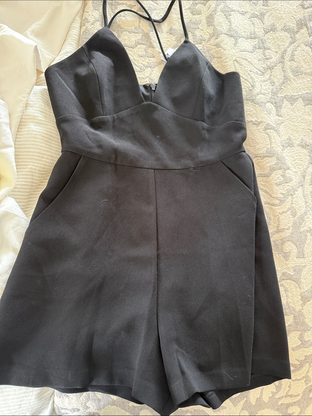 BCBGeneration Black Strappy Mini Romper